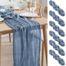 Table Runner Asee'm Cheesecloth 3,5 L x 3 mL azul empoeirado (6 unidades)