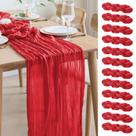 Table Runner Asee'm Cheesecloth 3,5 L x 3,6 L pés, vermelha, 12 peças