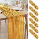 Table Runner Asee'm Cheesecloth, tecido de gaze boho dourado de 3 m de comprimento Table Runner Asee'm Cheesecloth, tecido de gaze boho dourado de 3 m de comprimento