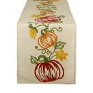 Table Runner DII Fall Bordado 14x70" de poliéster/linho