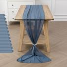 Table Runner Flohar Chiffon 29 x 300 cm, azul empoeirado, pacote com 12