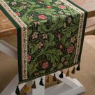 Table Runner Green Floral Poliéster 180x35cm Decoração de casamento Table Runner Green Floral Poliéster 180x35cm Decoração de casamento