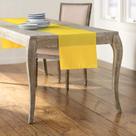 Table Runner LA Linen Poliéster Poplin 35x275cm Amarelo Claro