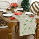 Table Runner Llylumty Bamboo Print Linho 33x152cm rústico