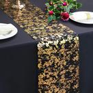 Table Runner Snowkingdom Preto Dourado 28x274 cm 2 unidades