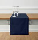 Table Runner Solino Home Linho de algodão marinho 36x150cm