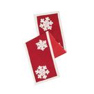 Table Runner Vickerman 36x229 cm Flocos de neve vermelhos e brancos