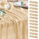 Table Runner Wokceer, pacote com 12, 89x305 cm, Sand Gauze Sheer Table Runner Wokceer, pacote com 12, 89x305 cm, Sand Gauze Sheer