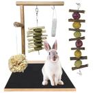 Tablero de Rascar de Madera para Pequeñas Mascotas con Juguete de Conejo Kathson