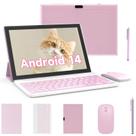 Tablet 2 em 1 ZZB Android 14" - 8GB+64GB com Teclado Rosa