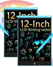 Tablet de escrita LCD pbeknco colorido de 12 polegadas, pacote com 2 unidades