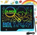 Tablet de escrita LCD POPERFUN recarregável de 16 polegadas azul claro