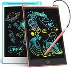 Tablet de escrita LCD TECJOE Colorful Doodle de 8,5 polegadas, pacote com 2
