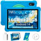 Tablet HUIHUANG 10 polegadas Android 14 16 GB RAM 128 GB ROM azul