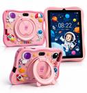 Tablet Infantil 7 Android WiFi 64GB 4GB RAM Capa Antichoque Com Suporte Rosa Astronauta VTR