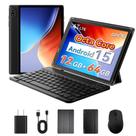 Tablet Tops e Android 15 4G LTE de 10 polegadas 12 GB+64 GB com teclado
