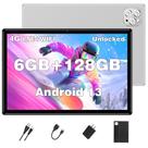 Tablet XINHENGTAI Android 13 10 polegadas 128 GB ROM+6 GB RAM prata