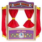 Tabletop Puppet Theatre Ei! Jogue! com cortinas, quadro-negro e relógio