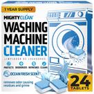 Tablets de limpeza para máquina de lavar roupa MIGHTY CLEAN, pacote com 24