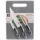 Táboa de Corte com 3 Facas BEL Utensílio Doméstico Resistente