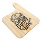 Tábua com Estampa de Hamburguer Decorativa com Cabo 28 cm