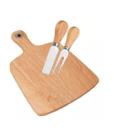 Tábua com Três Utensilios para Queijo de 19x26x1,2cm UNYHOME.