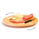 Tabua de Bambu Bandeja Giratória Centro de Mesa Redondo 32cm