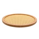 Tábua de Bambu Palhinha Indiana com Base Giratória 30cm Oikos Serve e Decora Mesa Bancada