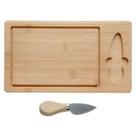 Tábua De Bambu Retangular Com Faca Para Servir Queijo - Utensílios De Cozinha Talheres Clink