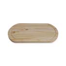 Tabua De Carne E Petisco Oval Com Canaleta 36x28 Cm Madeira Pinus