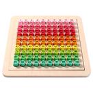 Tábua de contagem de madeira Rainbow Montessori 1-99 com cartão flash