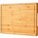 Tábua de cortar Allsum Bamboo 18x30cm com alças e ranhuras para suco