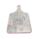 Tabua de Corte Carnes Frutas Com Cabo Rosa Cozinha Cheia de Amor 30cm x 19cm Tabua de Corte Carnes Frutas Com Cabo Rosa Cozinha Cheia de Amor 30cm x 19cm