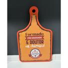 Tabua de Corte Com Cabo Laranja Dr em Churrasco 30cm x 19cm Tabua de Corte Com Cabo Laranja Dr em Churrasco 30cm x 19cm