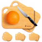 Tábua de Corte de Bambu Socisen 22x15 cm Kit com 2 Mini Tábuas