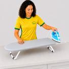 Tabua De Passar Roupa Dobrável Portátil Mesa Com Porta Ferro Retrátil