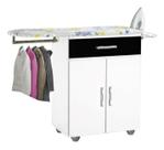 Tabua De Passar Roupa Gaveta 2 Portas Bra / Pre + Cabideiro Tabua De Passar Roupa Gaveta 2 Portas Bra / Pre + Cabideiro