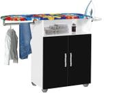 Tabua De Passar Roupa Md 02 Portas Branca Preta + Cabideiro Tabua De Passar Roupa Md 02 Portas Branca Preta + Cabideiro
