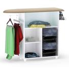 Tábua de Passar Roupa Multiuso Gabinete Mariana 01 Porta Branco Preto - Abmaza