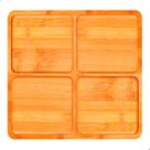 Tabua Frios Petisqueira Quadrada Com 4 Divisórias De Bambu Ecológico Grande 30cm