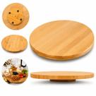 Tábua Giratória de Bambu para Petiscos e Bolo 30cm Redonda Base Rotativa Servir Churrasco Queijo Mesa Bolo Bailarina
