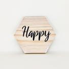 Tábua mini hexágono Happy Tábua mini hexágono Happy