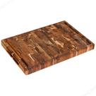 Tábua Multiuso de Madeira Teca Invertida c/ Canaleta 44 x 29,5 cm - Ideal para Churrasco
