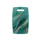 Tábua Multiuso Grande Marmorizada 36x23 Plastico Corte Cortar Servir Alça Retangular Churrasco Cozinha