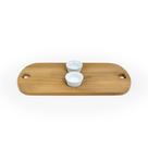 Tabua oval em madeira pinus com 2 molheiras sweet heart 30cm Tabua oval em madeira pinus com 2 molheiras sweet heart 30cm