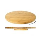 Tábua Para Aperitivos Bandeja Giratória De Bambu Redonda 33cm