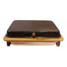 Tábua para Churrasco Carne com Tampa e Bandeja Preta G Madeira Teca 44x33cm 504 - Dorémi Grill