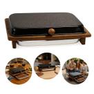 Tábua para Churrasco com Gaveta em Forma para Servir Corte de Carne Profissional Madeira Teca 39cm