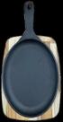 Tábua para Churrasco Tramontina Mix Grill Oval em Ferro Fundido com Base em Madeira Mista com Cabo 38,5 X 19 Cm