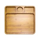 Tábua Petisqueira Bambu 30cm com 4 Divisórias Quadrada